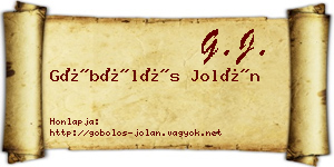 Göbölös Jolán névjegykártya